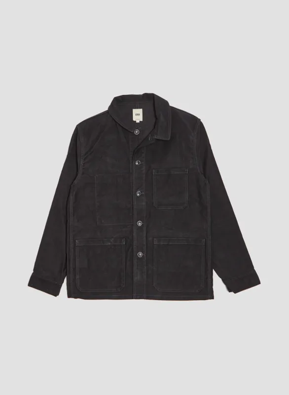 FOB Factory French Moleskin Jacket Black sold by Nigel Cabourn
