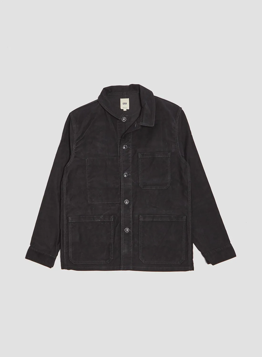FOB Factory French Moleskin Jacket Black sold by Nigel Cabourn