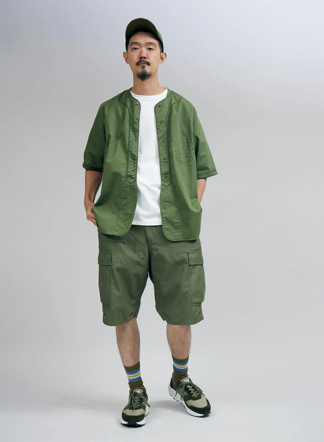 Baseball Shirt Short Sleeve Type 2 in Green sold by Nigel Cabourn product image thumbnail 2