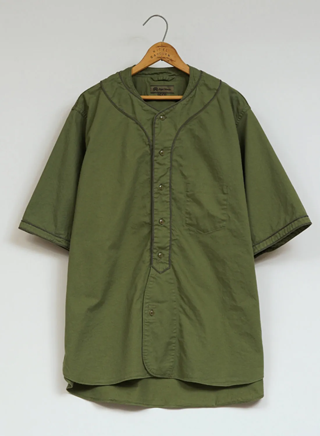 Baseball Shirt Short Sleeve Type 2 in Green sold by Nigel Cabourn