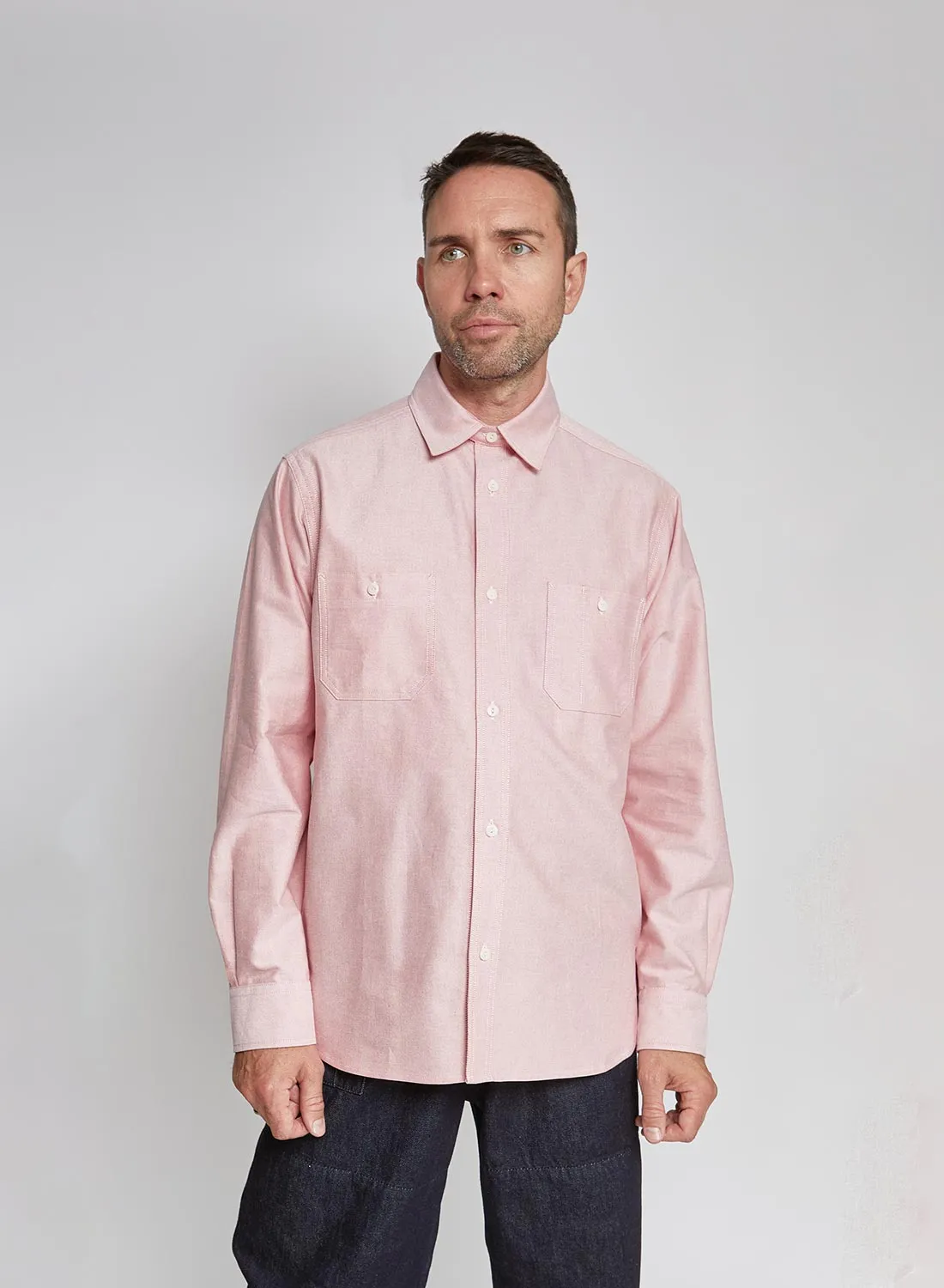 Utility Oxford Work Shirt in Pink sold by Nigel Cabourn product image thumbnail 3