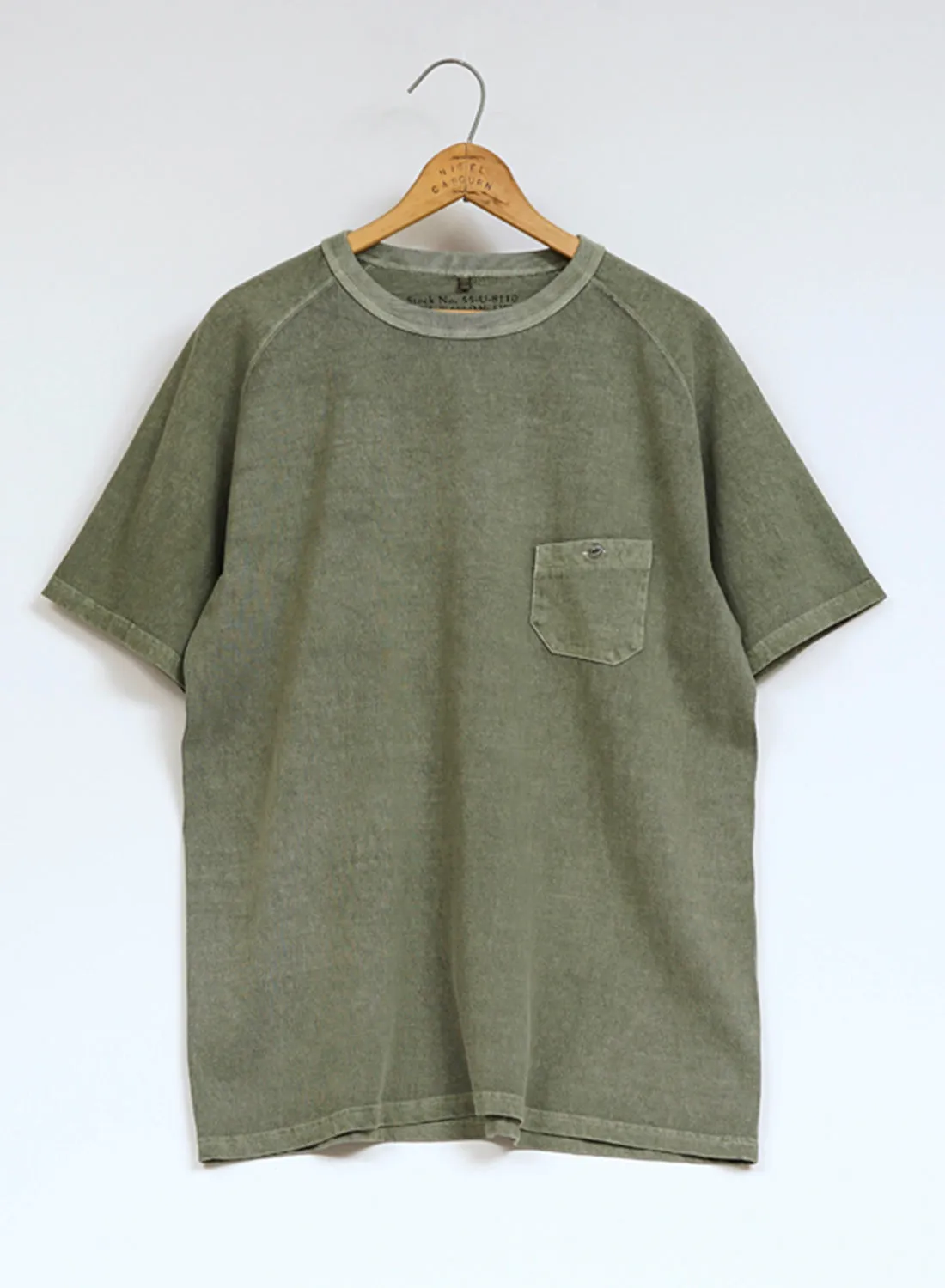 5.6oz Basic T-Shirt Pigment in Green sold by Nigel Cabourn