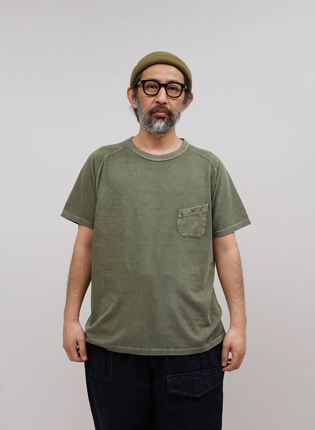 5.6oz Basic T-Shirt Pigment in Green sold by Nigel Cabourn product image thumbnail 2