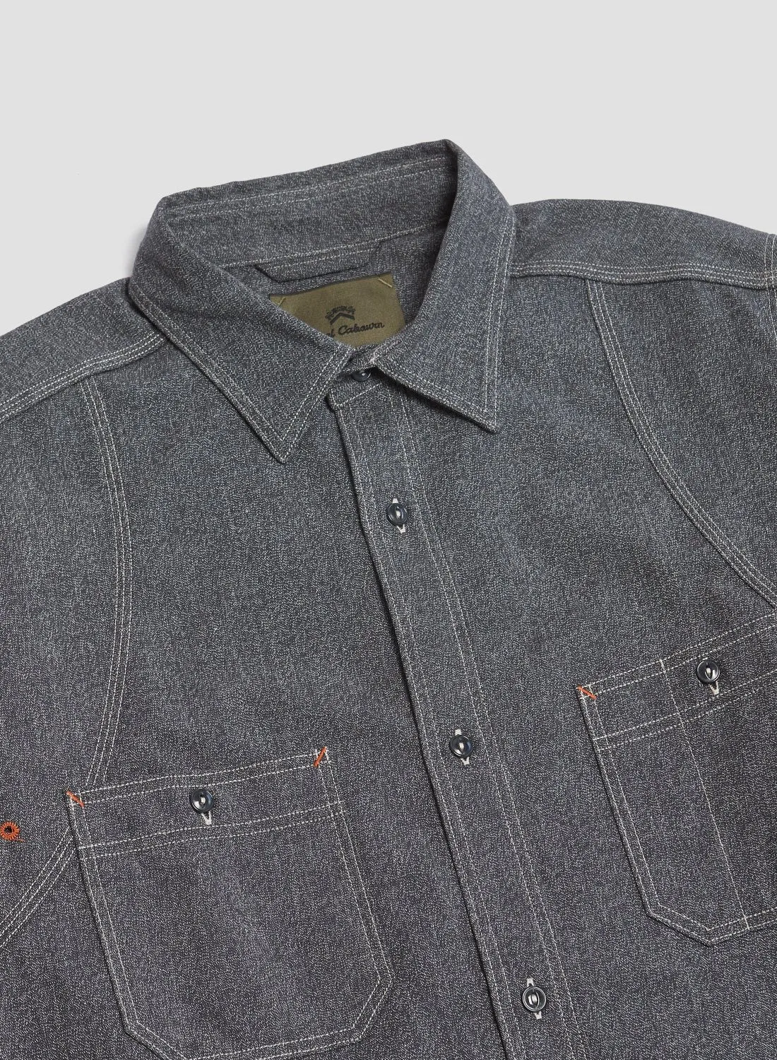 New Medical Shirt Salt & Pepper in Charcoal sold by Nigel Cabourn product image thumbnail 2