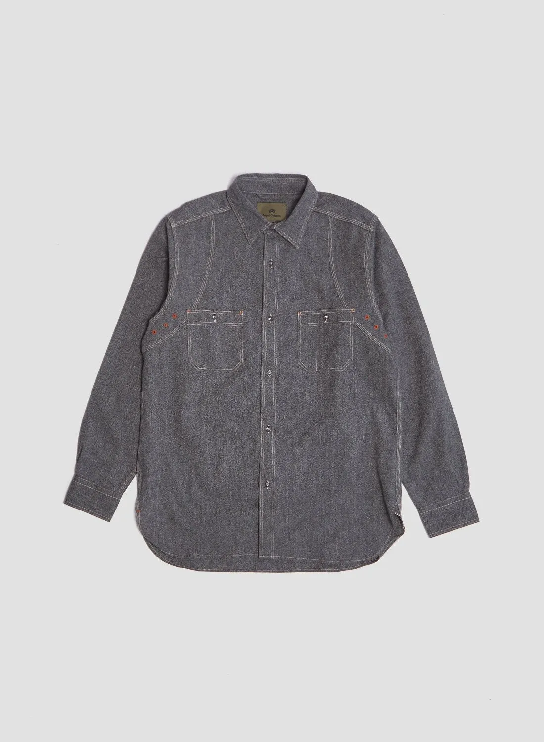 New Medical Shirt Salt & Pepper in Charcoal sold by Nigel Cabourn