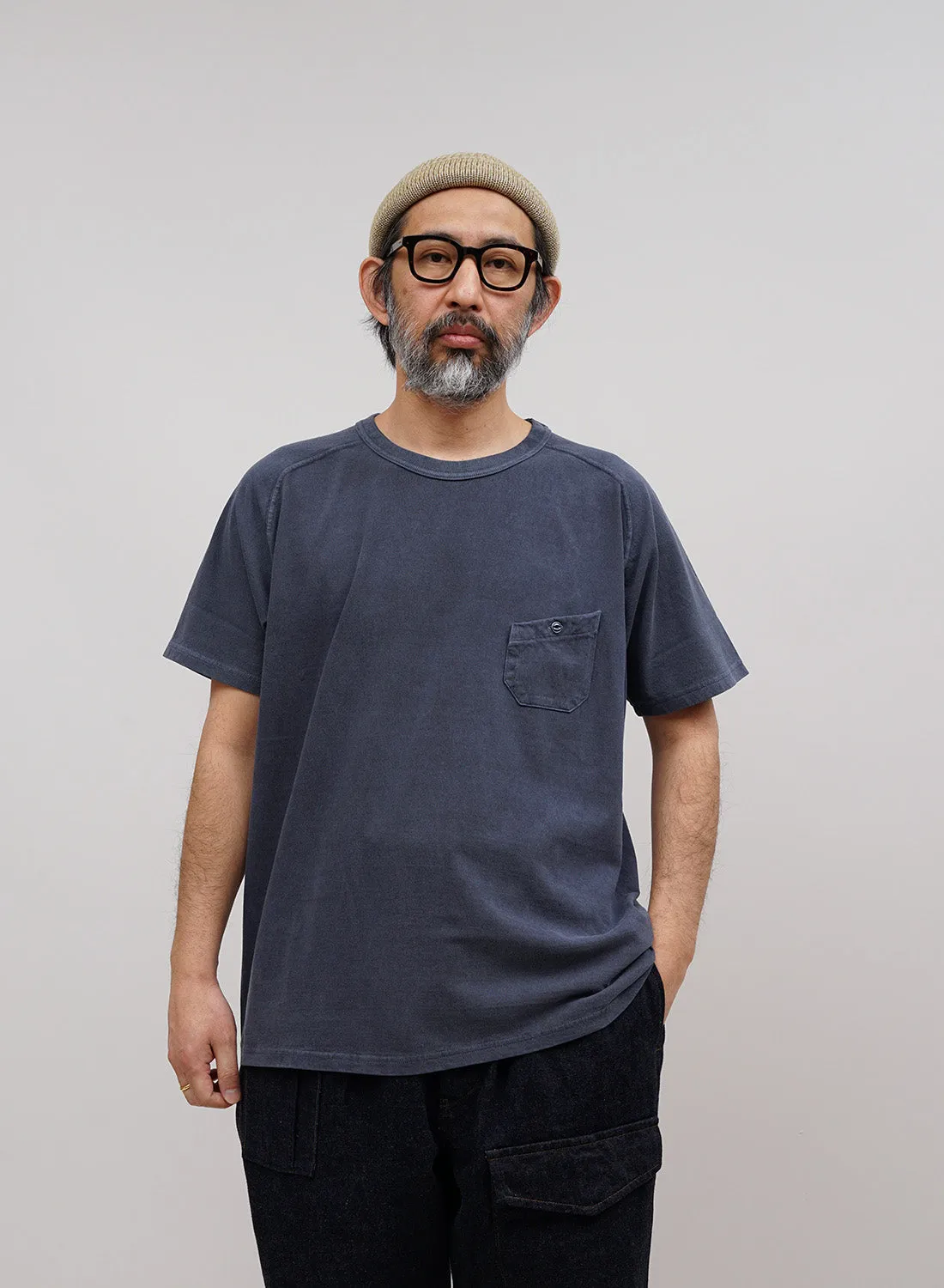 5.6oz Basic T-Shirt Pigment in Blue sold by Nigel Cabourn product image thumbnail 2