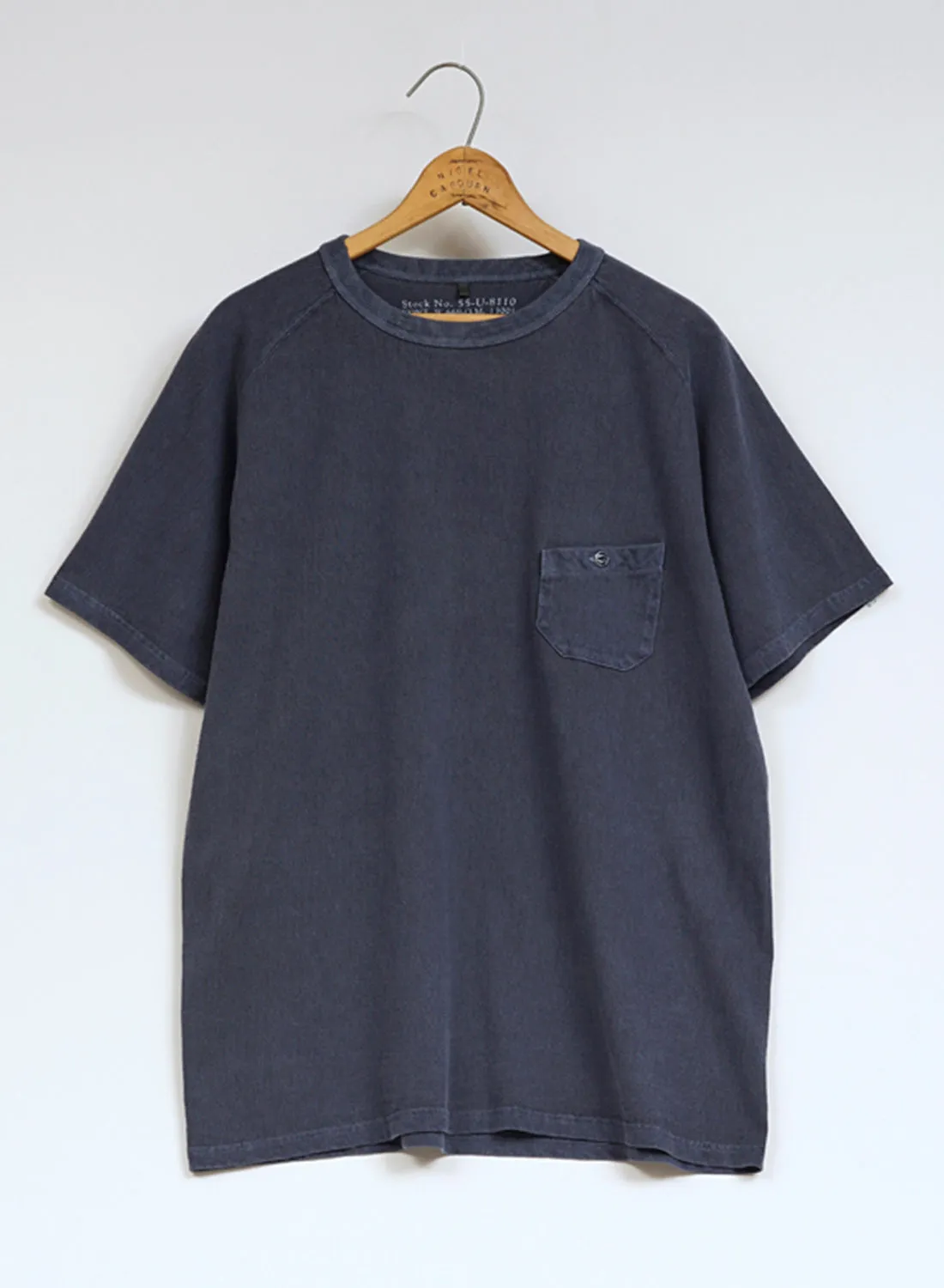 5.6oz Basic T-Shirt Pigment in Blue sold by Nigel Cabourn