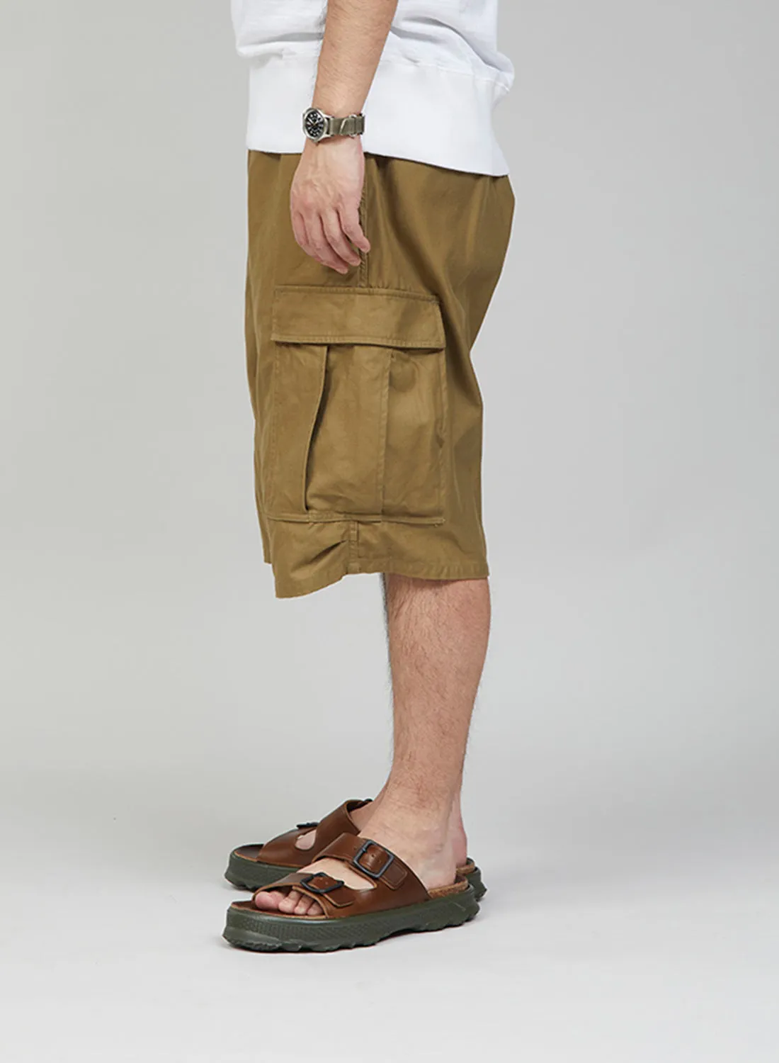 Army Cargo Shorts in Khaki sold by Nigel Cabourn product image thumbnail 5