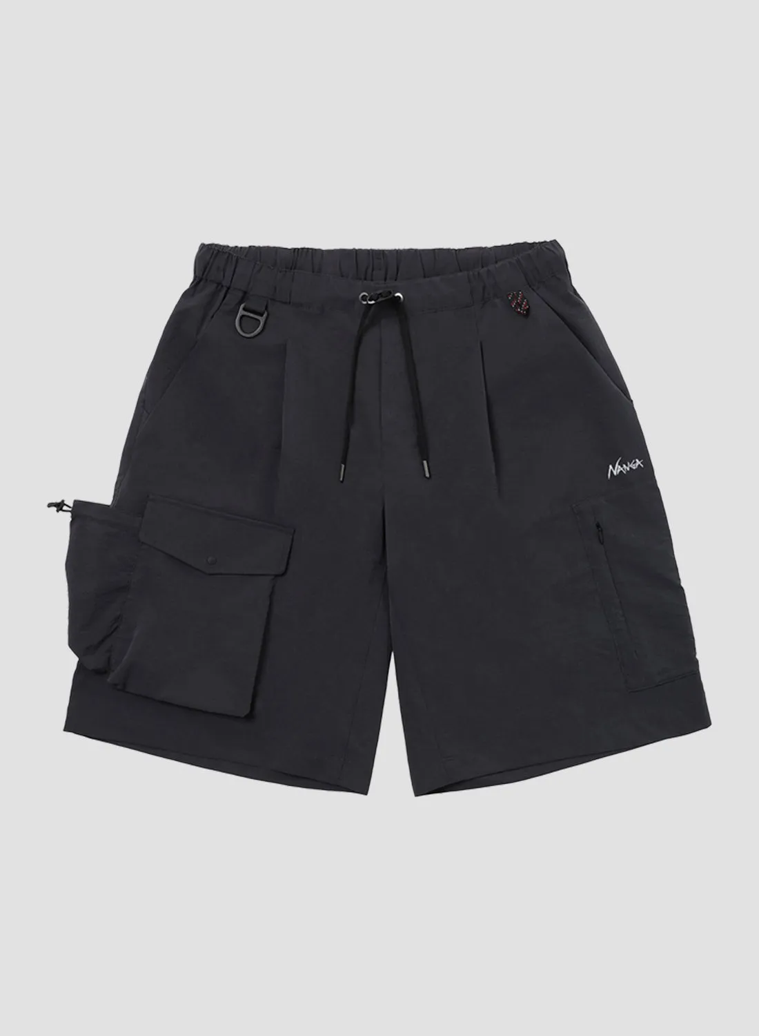 Nanga Dot Air Utility Pocket Cargo Shorts in Black sold by Nigel Cabourn