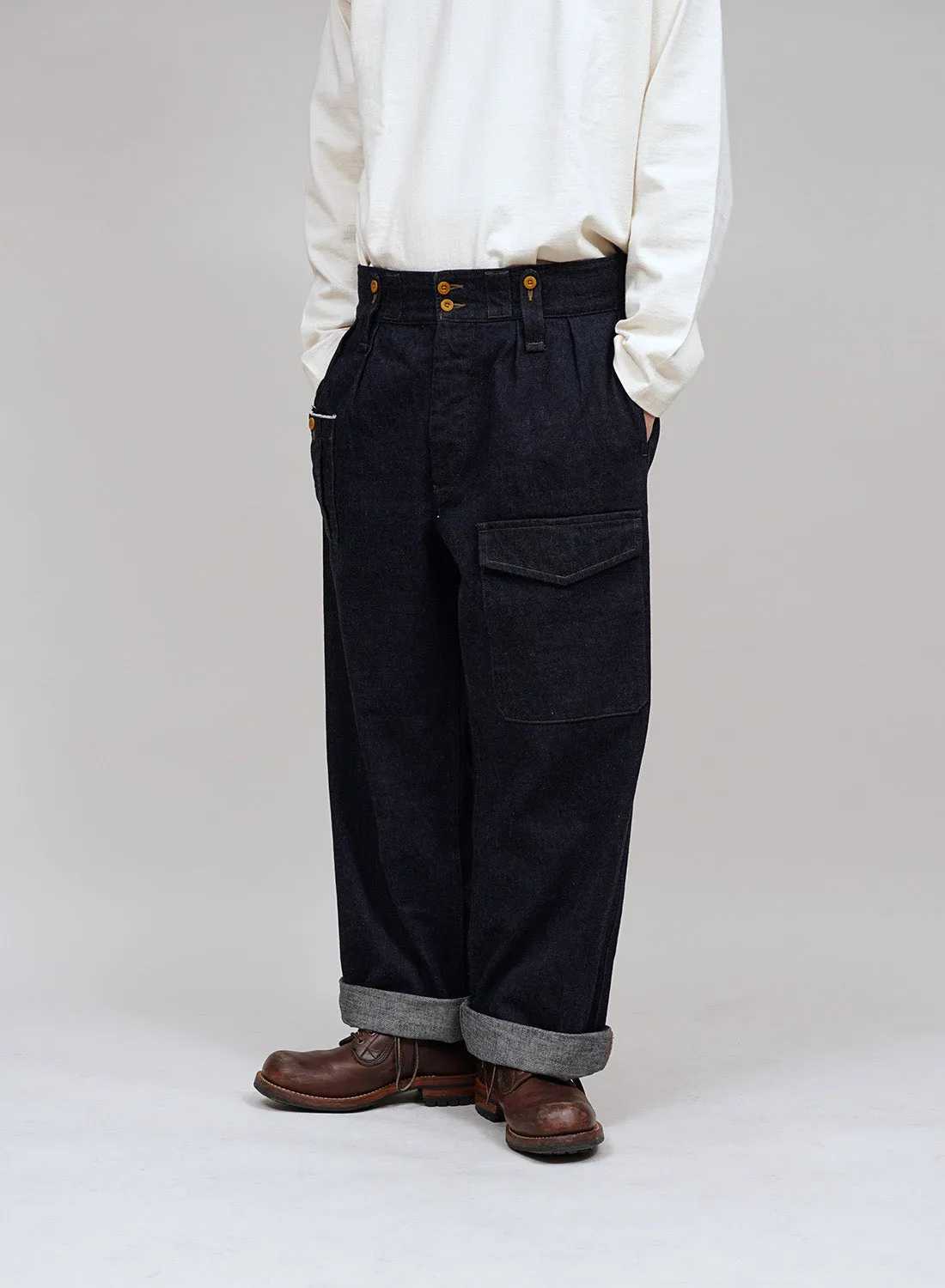 British Army Pant Loose Denim in Indigo sold by Nigel Cabourn product image thumbnail 4