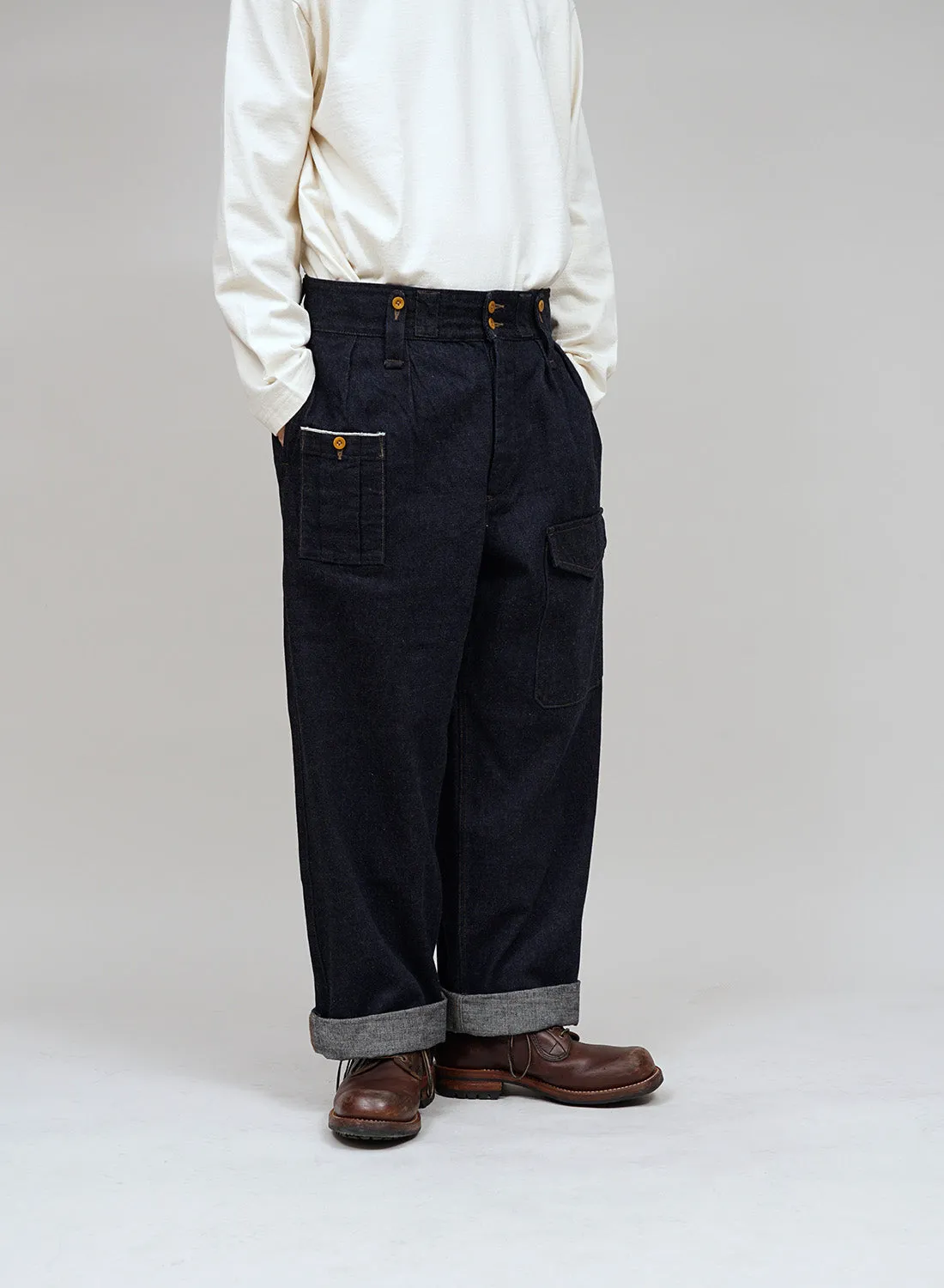 British Army Pant Loose Denim in Indigo sold by Nigel Cabourn product image thumbnail 3