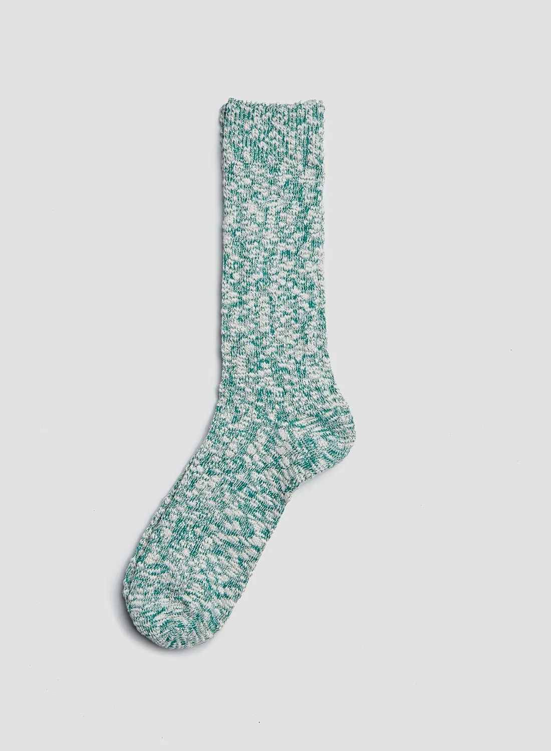 Anonymous Ism Lightweight Slub Crew Sock in Green Melange sold by Nigel Cabourn product image thumbnail 2