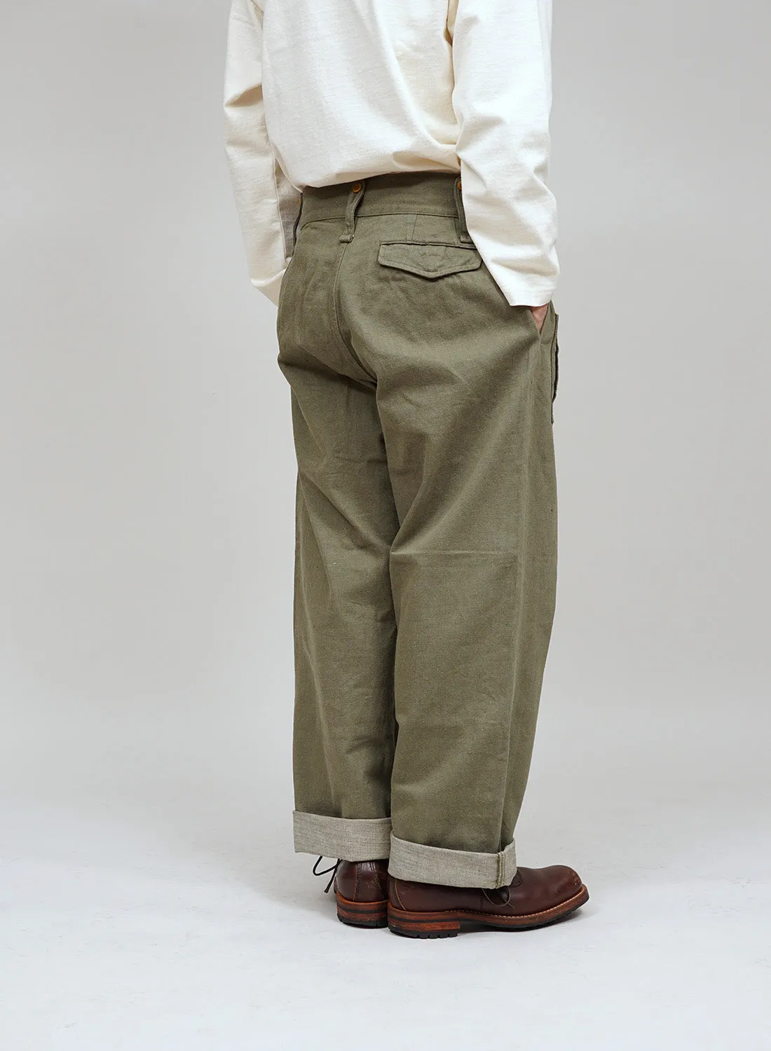 British Army Pant Loose Denim in Green sold by Nigel Cabourn product image thumbnail 5