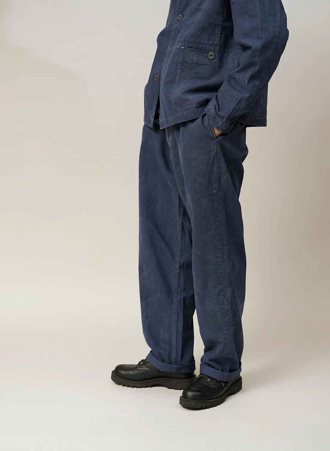 Wide Leg Jean Cotton Twill in RAF Blue sold by Nigel Cabourn product image thumbnail 4