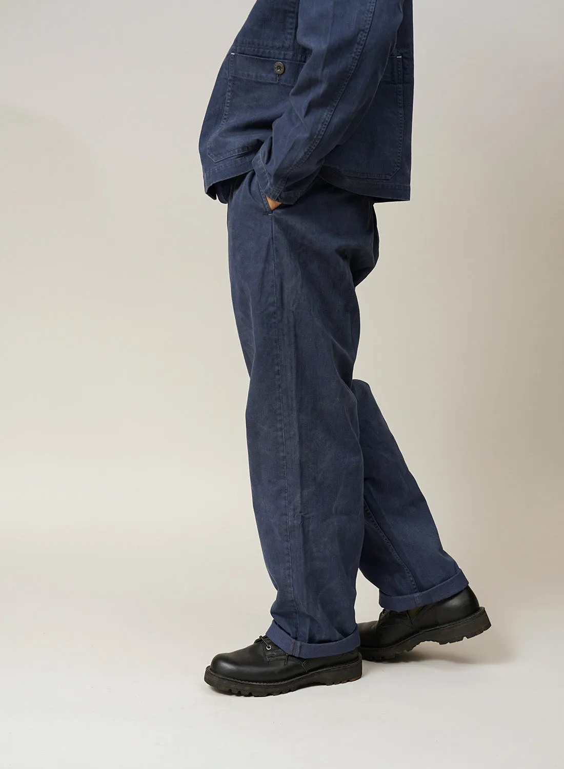 Wide Leg Jean Cotton Twill in RAF Blue sold by Nigel Cabourn product image thumbnail 5