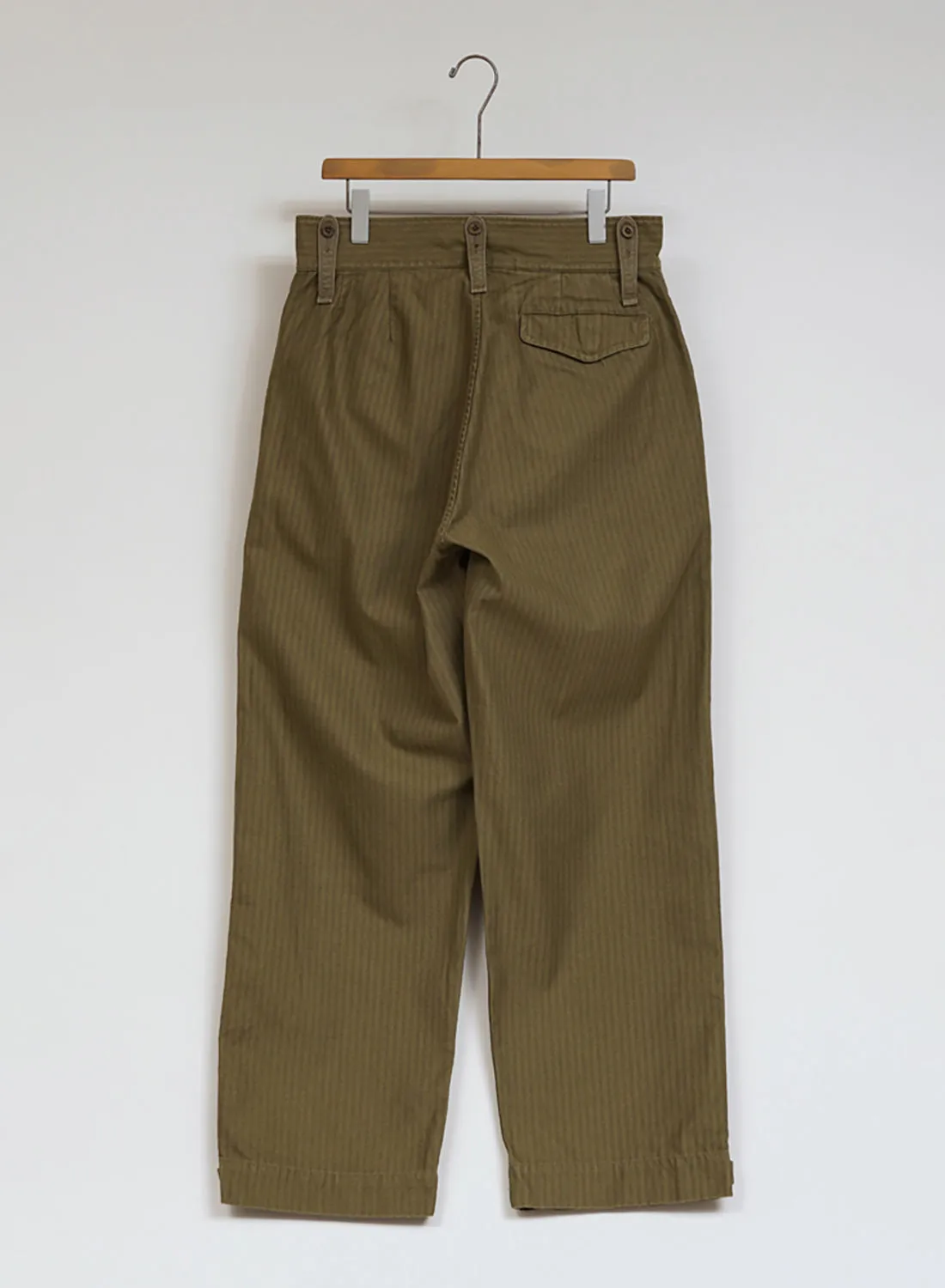 British Army Pant Nano Pigment Herringbone Twill in Green sold by Nigel Cabourn product image thumbnail 4