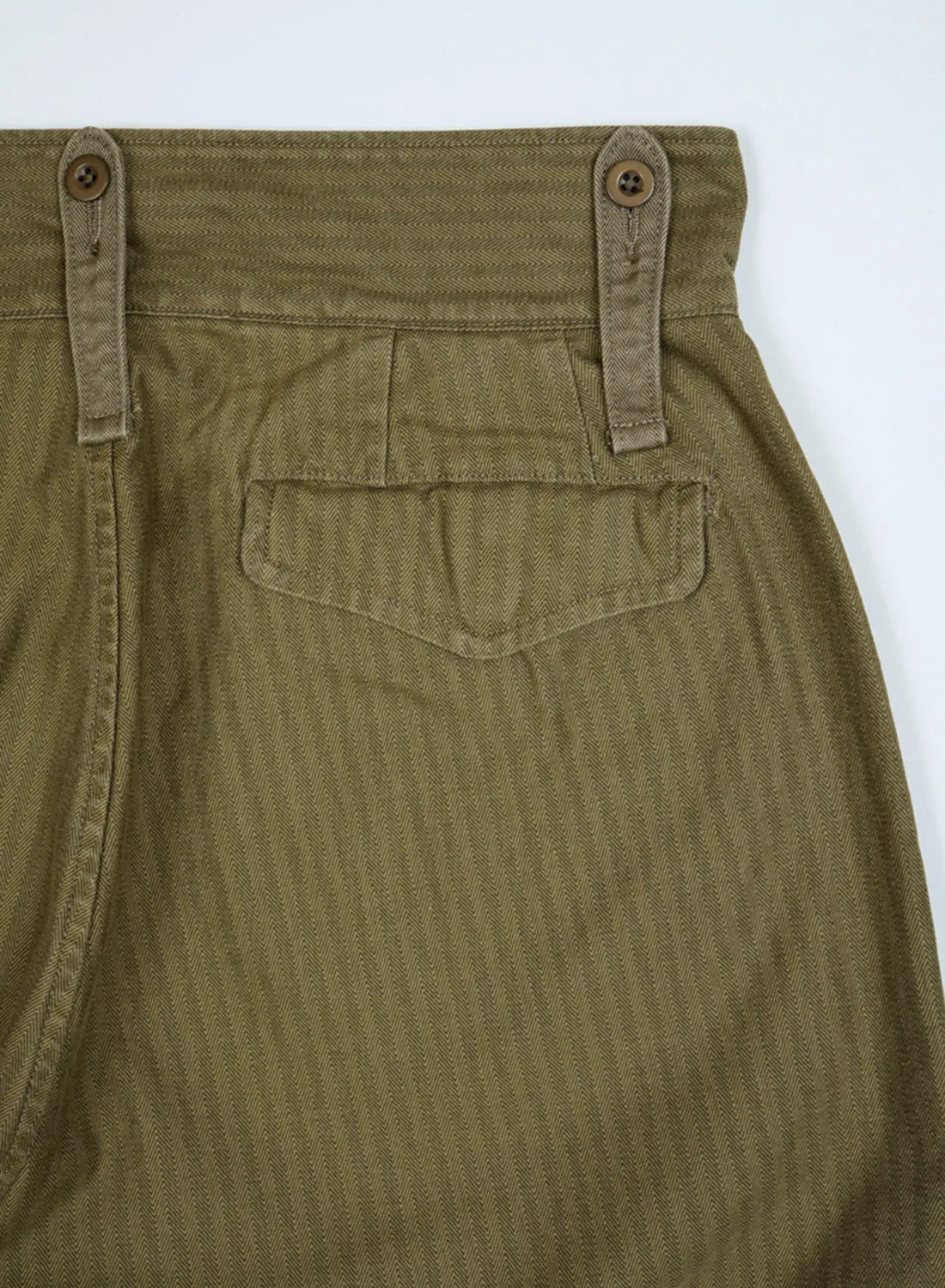 British Army Pant Nano Pigment Herringbone Twill in Green sold by Nigel Cabourn product image thumbnail 5