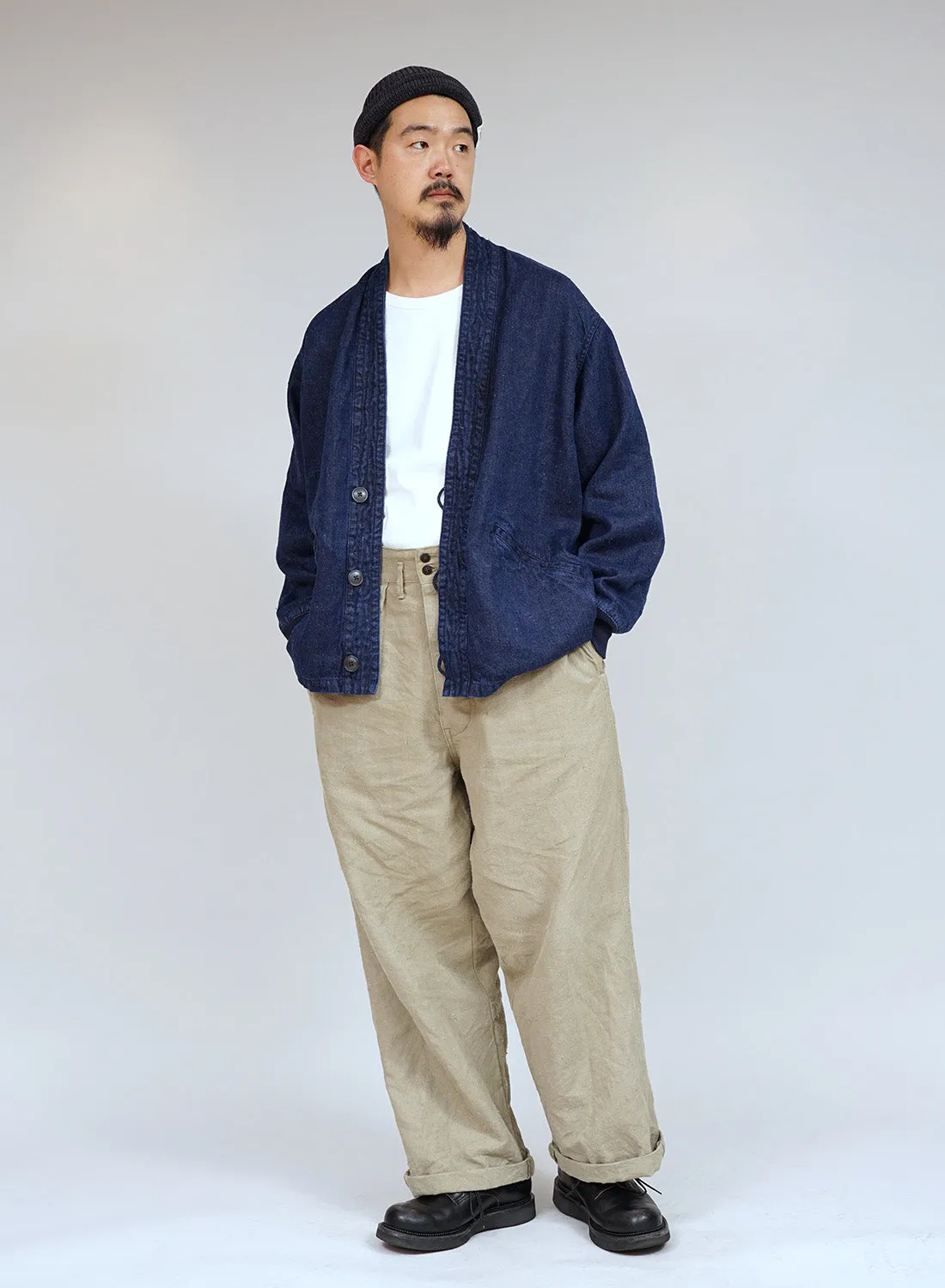 Nigel Cabourn M43 Type Work Jacket Hemp Denim in Indigo