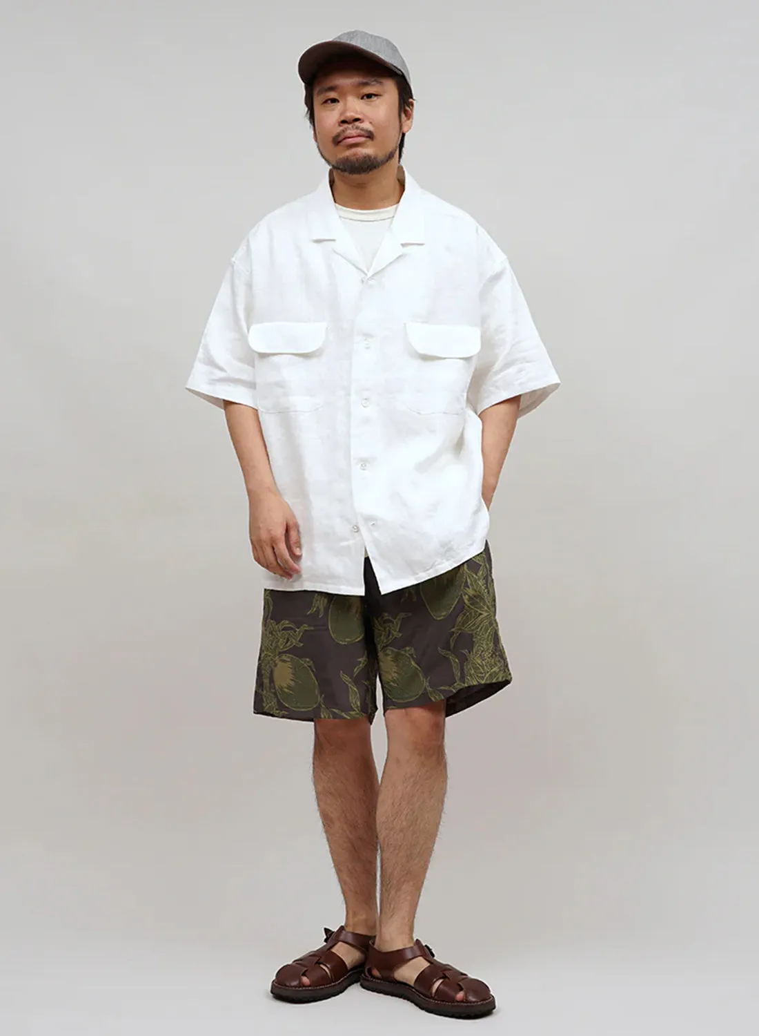 Open Collar Shirt Linen Twill in Off White sold by Nigel Cabourn product image thumbnail 3