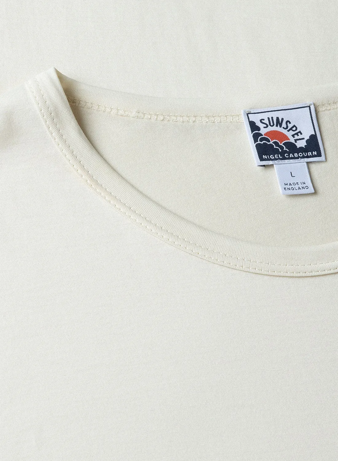 Nigel Cabourn x Sunspel Short Sleeve Pocket T-Shirt in Stone White sold by Nigel Cabourn product image thumbnail 2