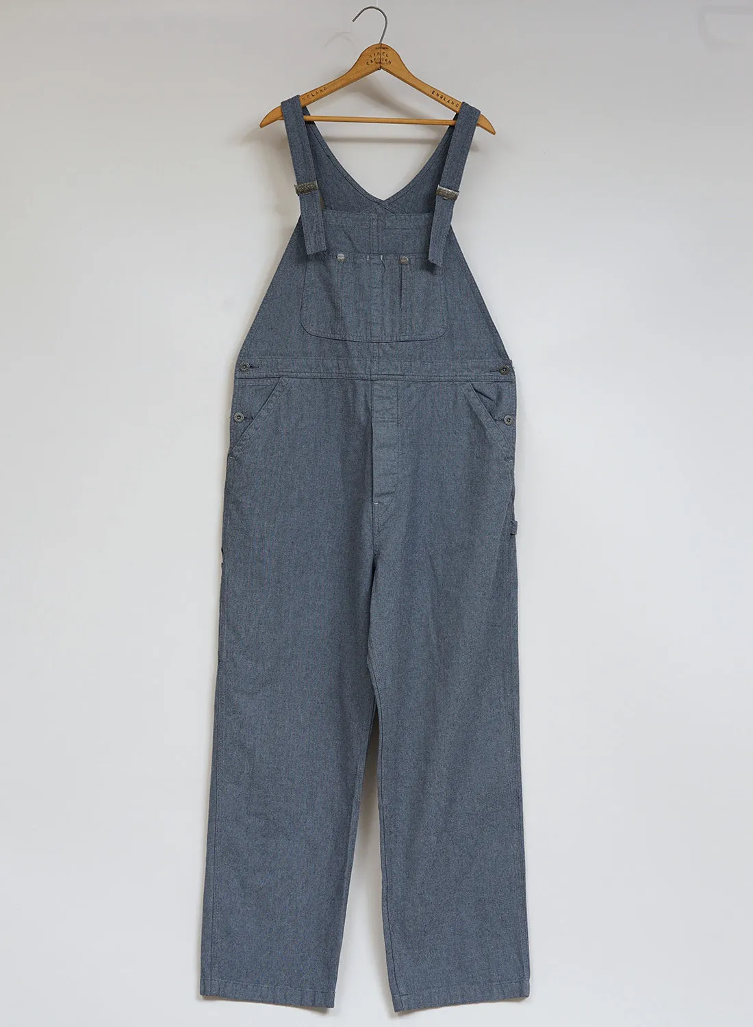 New Dungaree Broken Twill in Washed Blue sold by Nigel Cabourn