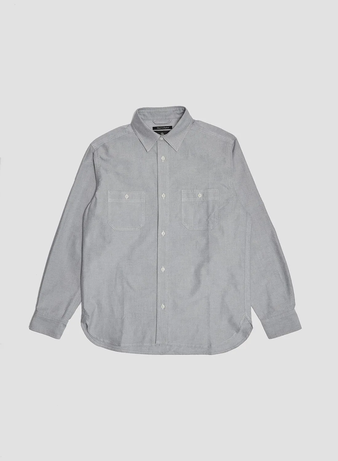 Utility Oxford Work Shirt in Grey sold by Nigel Cabourn