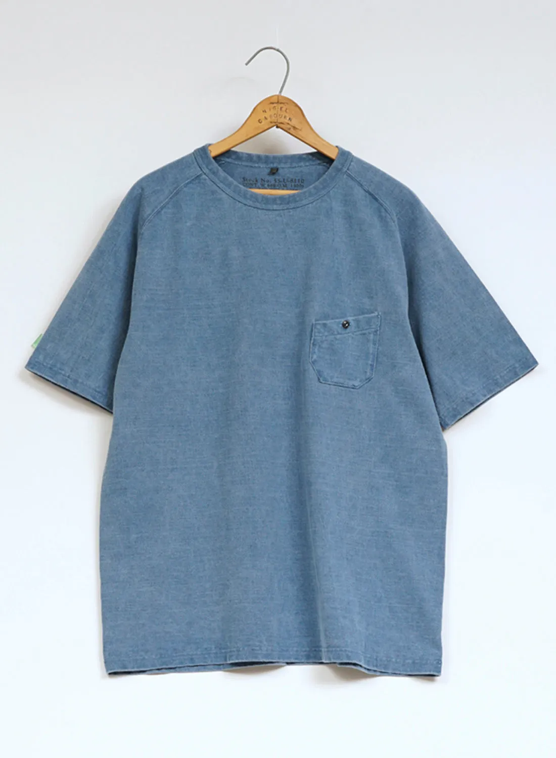9.5oz Basic T-Shirt Pigment in Light Blue sold by Nigel Cabourn