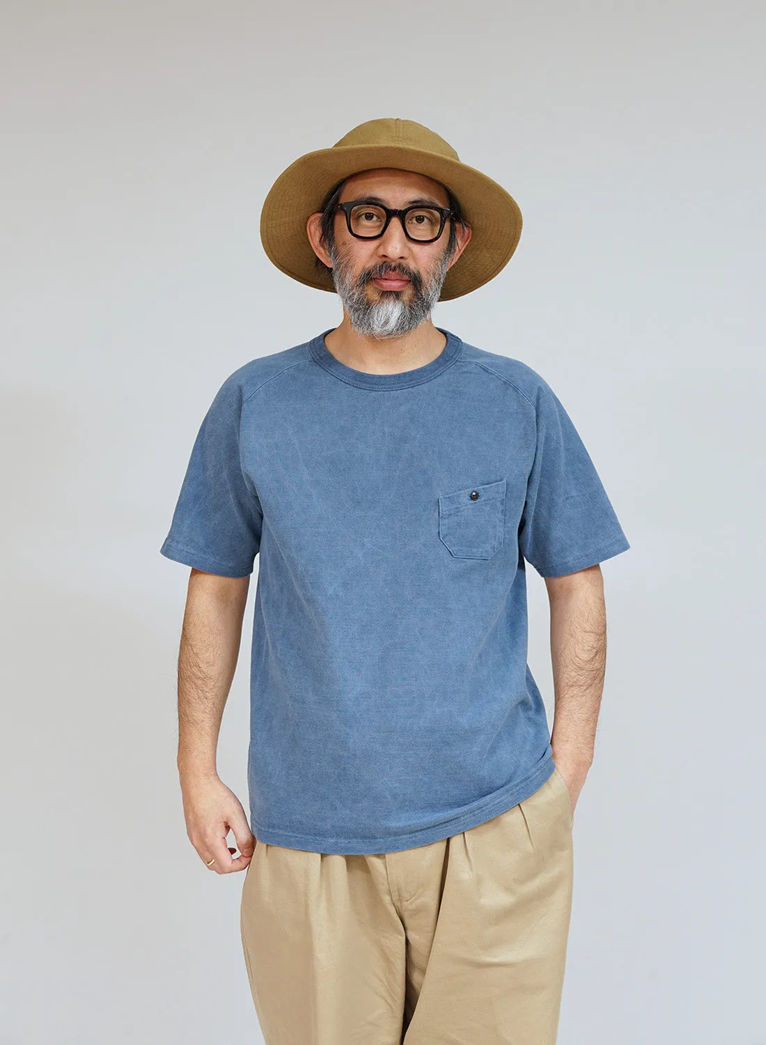 9.5oz Basic T-Shirt Pigment in Light Blue sold by Nigel Cabourn product image thumbnail 2