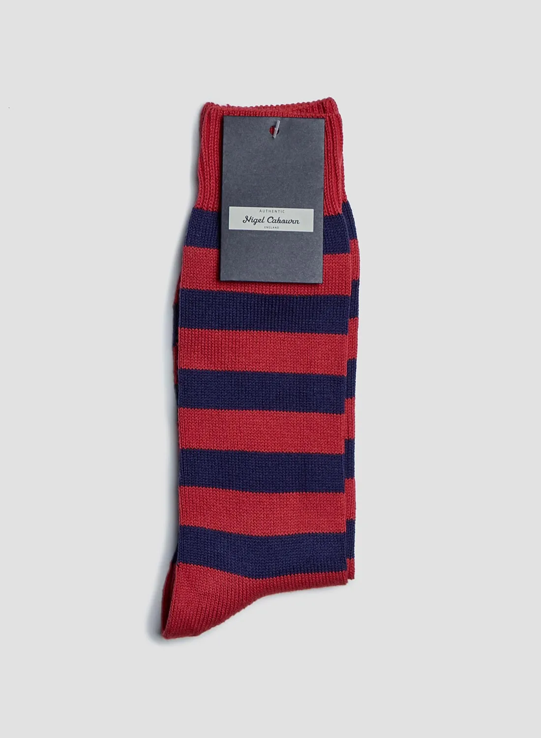 Cotton Stripe Socks in Blue/Red sold by Nigel Cabourn product image thumbnail 3