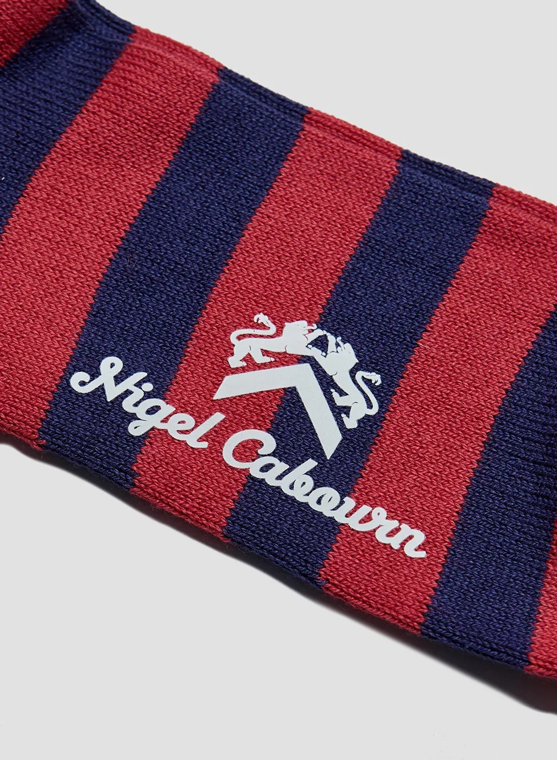Cotton Stripe Socks in Blue/Red sold by Nigel Cabourn product image thumbnail 2