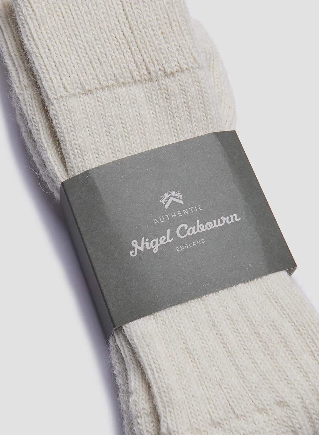 Alpaca Wool Sock in Cream sold by Nigel Cabourn product image thumbnail 2