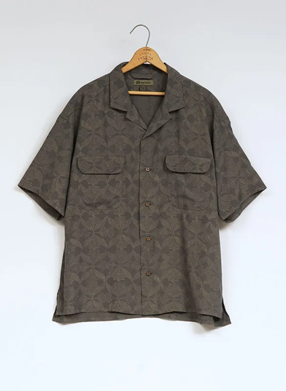 Open Collar Shirt Gujarat Print in Grey sold by Nigel Cabourn