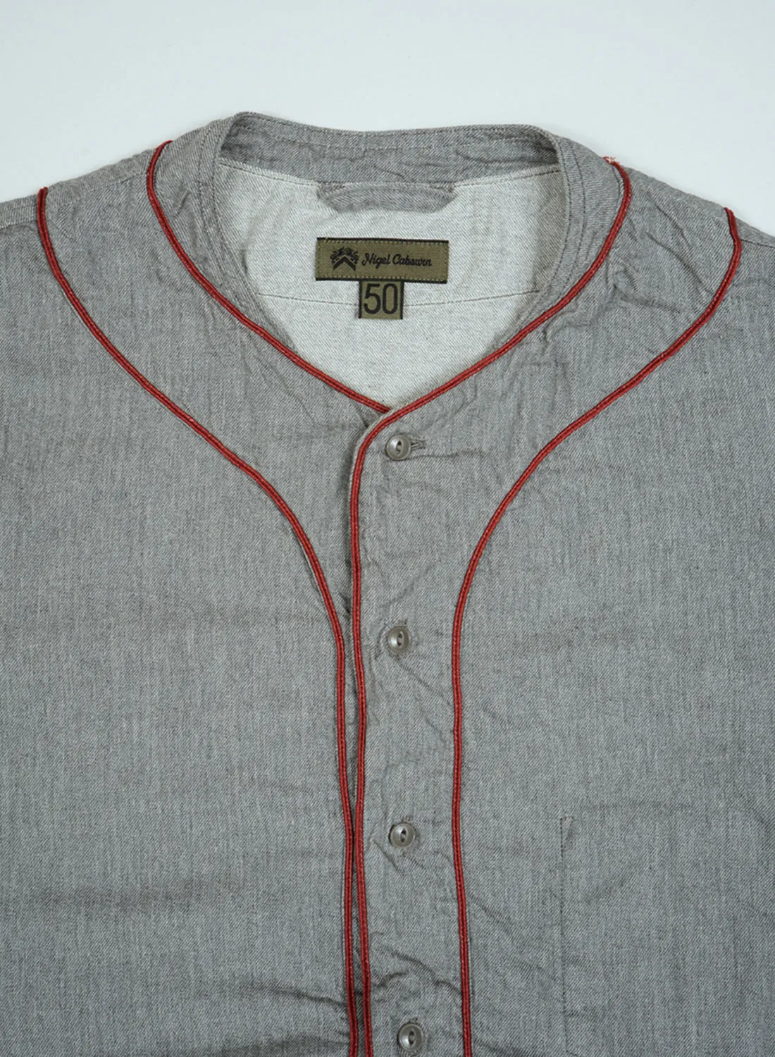 Baseball Shirt Short Sleeve Type 2 in Light Grey sold by Nigel Cabourn product image thumbnail 3