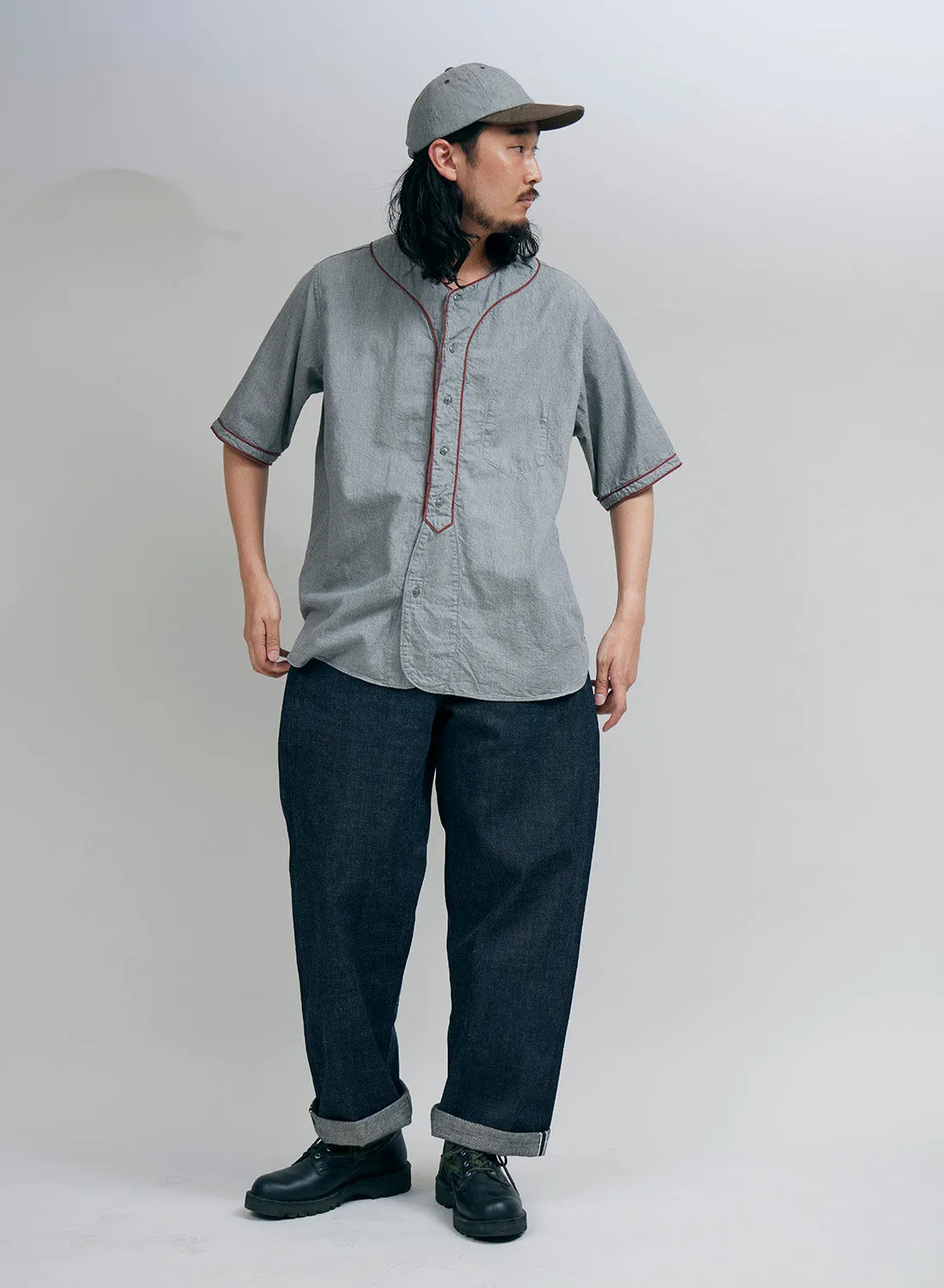 Baseball Shirt Short Sleeve Type 2 in Light Grey sold by Nigel Cabourn product image thumbnail 2