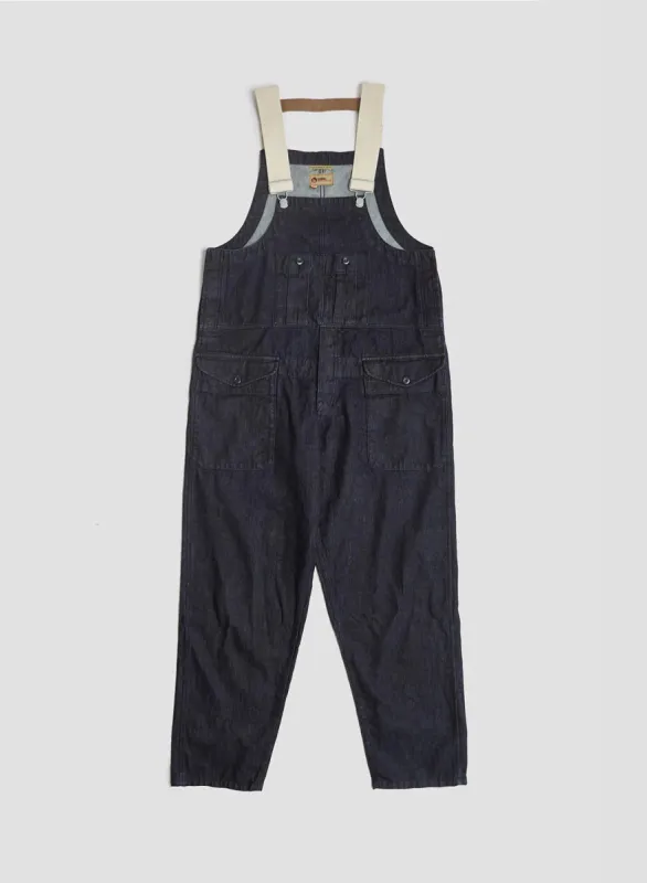 Railway Dungaree Denim in Indigo sold by Nigel Cabourn