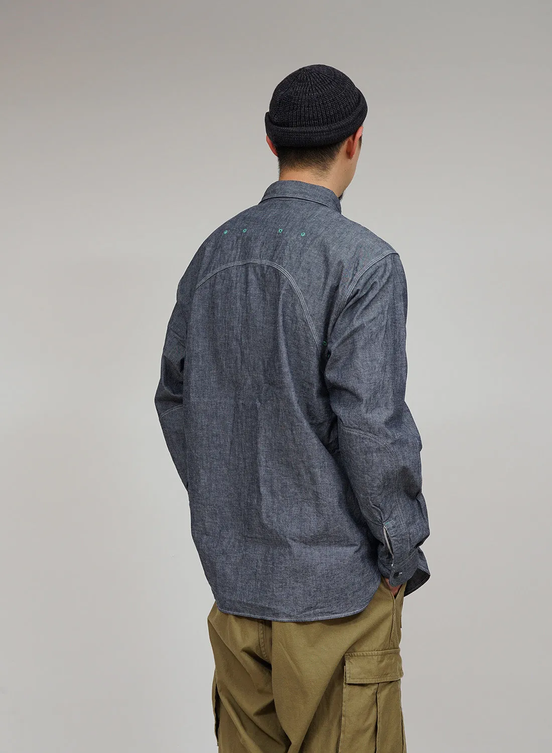 New Medical Shirt in Indigo sold by Nigel Cabourn product image thumbnail 3