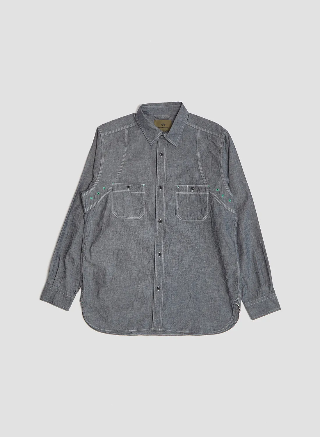 New Medical Shirt in Indigo sold by Nigel Cabourn