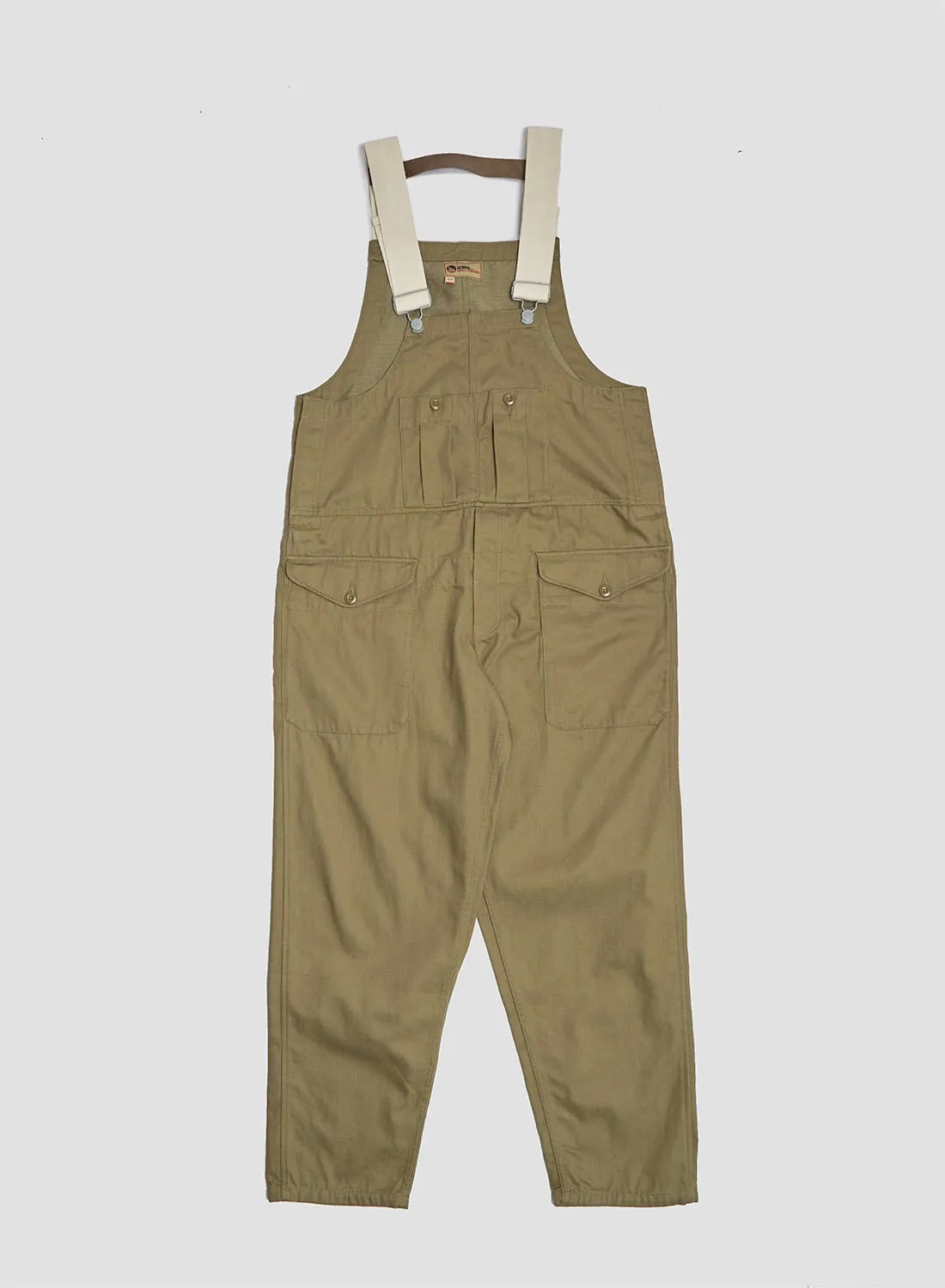 Railway Dungaree Heavy Cotton in Army sold by Nigel Cabourn