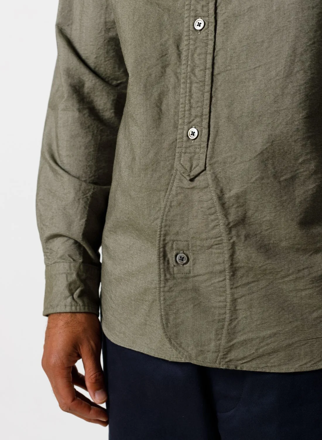 British Officers Shirt in Dark Green sold by Nigel Cabourn product image thumbnail 5