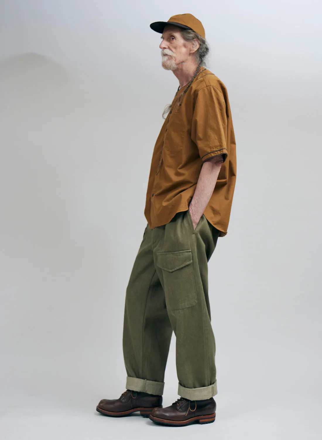 Baseball Shirt Short Sleeve Type 2 in Brown sold by Nigel Cabourn product image thumbnail 3