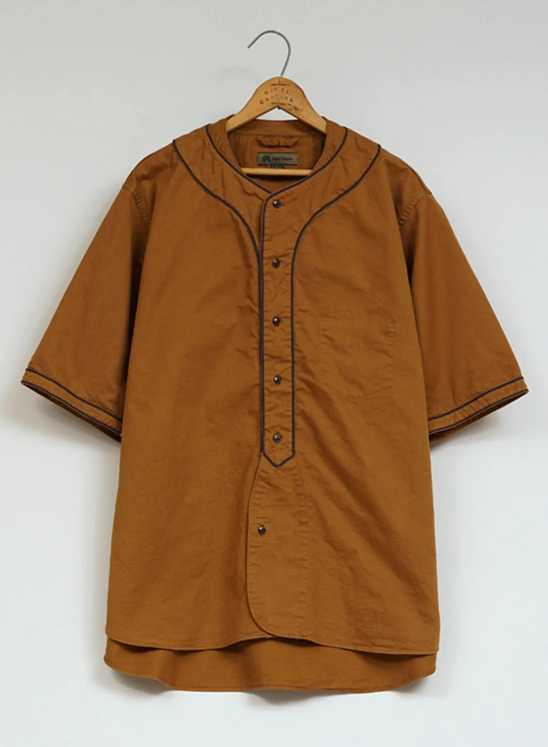 Baseball Shirt Short Sleeve Type 2 in Brown sold by Nigel Cabourn