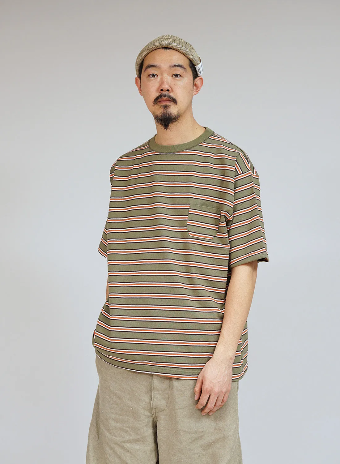 9.5oz Border Half Sleeve T-Shirt in Green sold by Nigel Cabourn product image thumbnail 2
