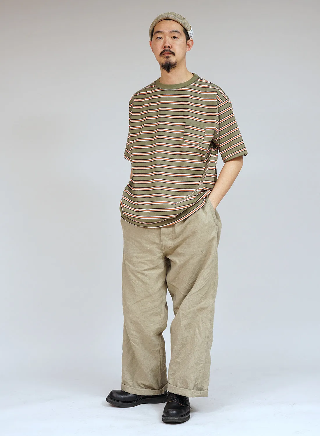 9.5oz Border Half Sleeve T-Shirt in Green sold by Nigel Cabourn product image thumbnail 3