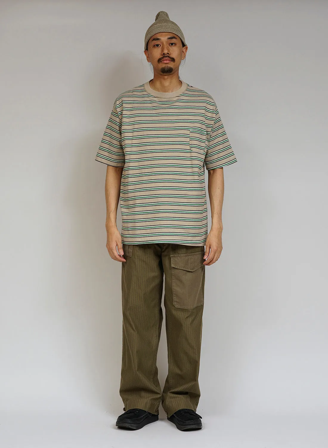 9.5oz Border Half Sleeve T-Shirt in Beige sold by Nigel Cabourn product image thumbnail 2