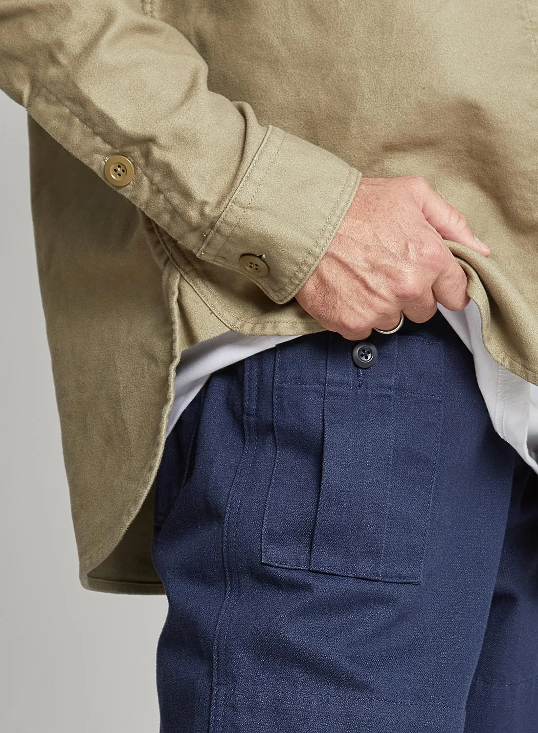 6 Pocket Pant Heavy Cotton in Black Navy sold by Nigel Cabourn product image thumbnail 3