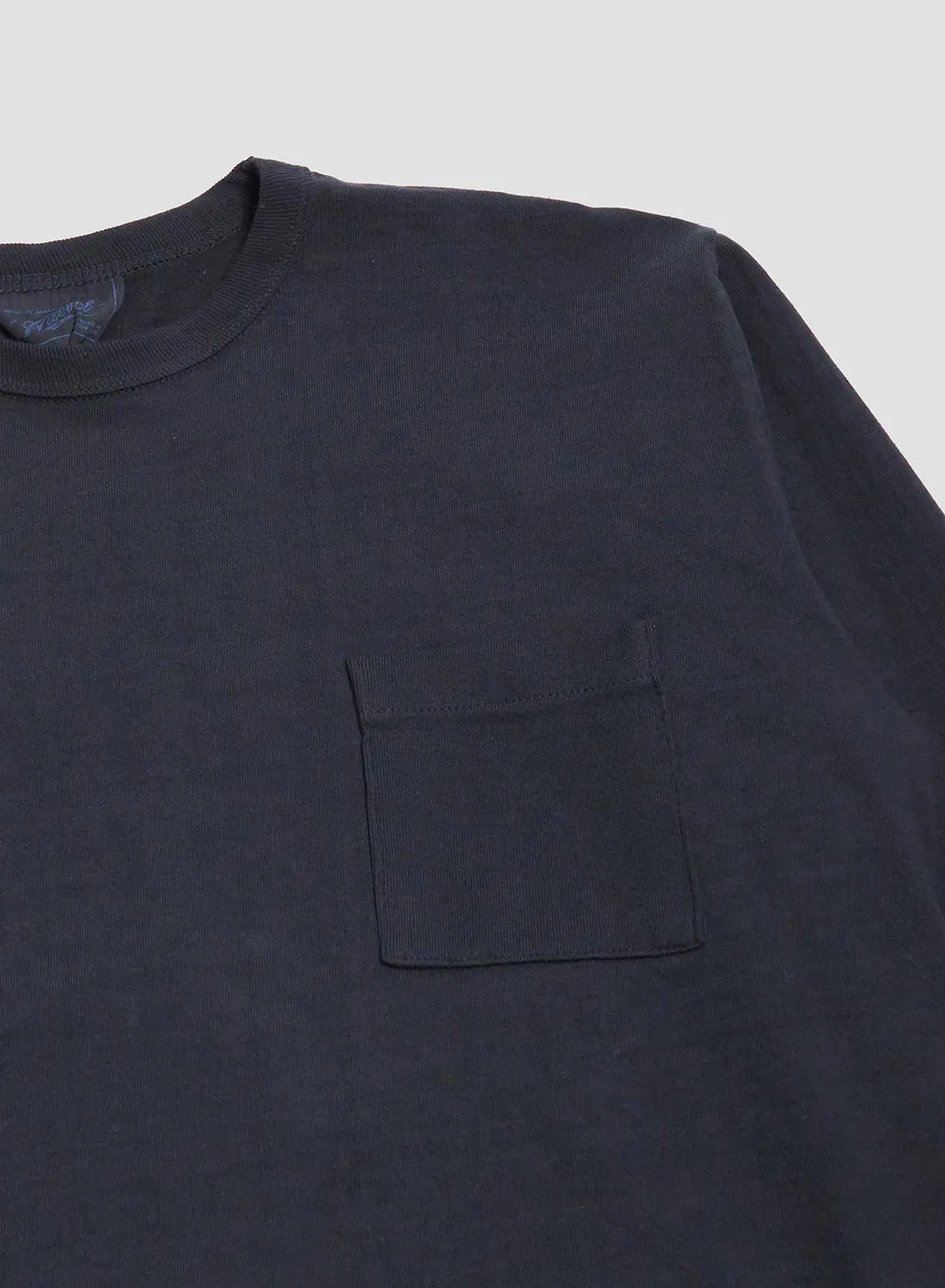 Allevol Heavy Duty Crew Neck Pocket Long Sleeve T-Shirt in Black sold by Nigel Cabourn product image thumbnail 2