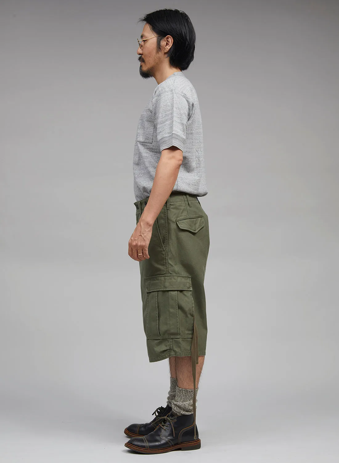 Army Cargo Shorts in Dark Green sold by Nigel Cabourn product image thumbnail 5