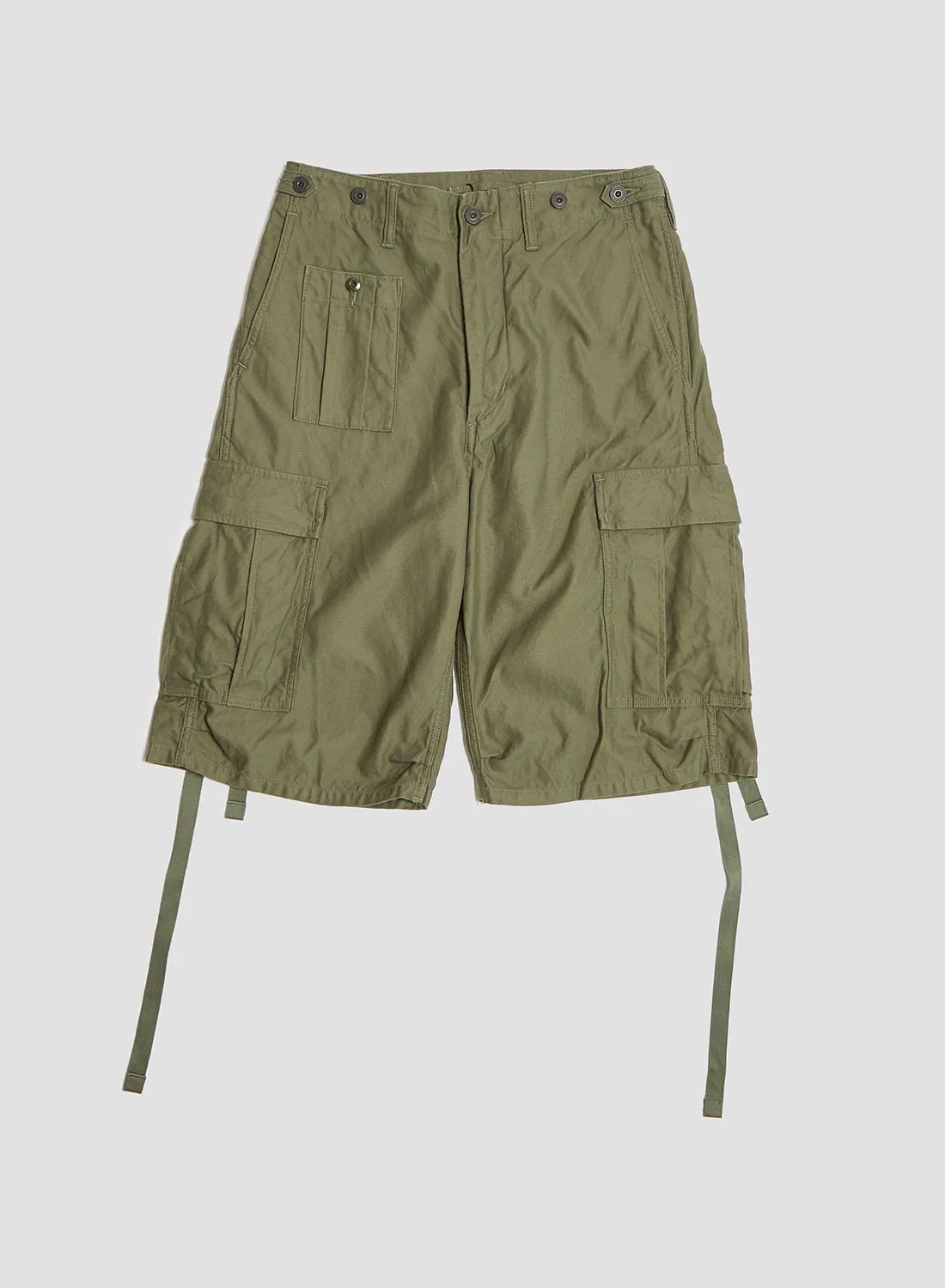Army Cargo Shorts in Dark Green sold by Nigel Cabourn