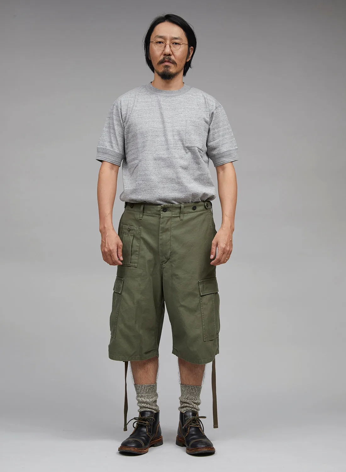 Army Cargo Shorts in Dark Green sold by Nigel Cabourn product image thumbnail 2