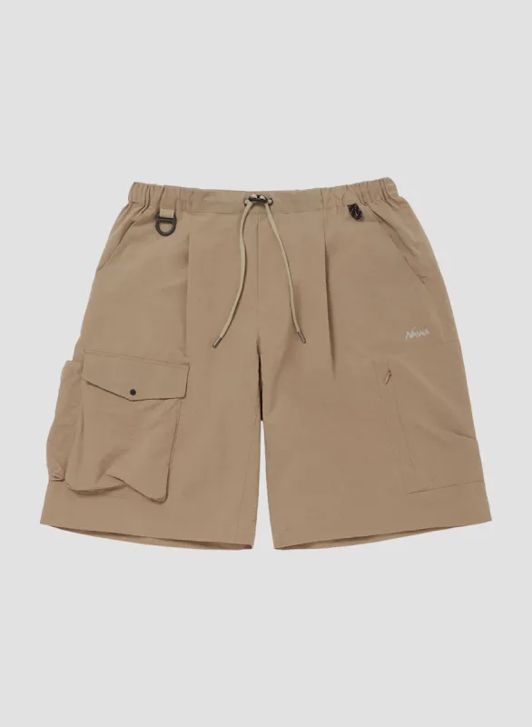 Nanga Dot Air Utility Pocket Cargo Shorts in Beige made by Nigel Cabourn